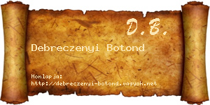 Debreczenyi Botond névjegykártya